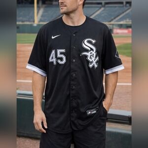 Nike Chicago White Sox #45 MLB Authentic Black Jersey Size 48 Mens Baseball Sewn
